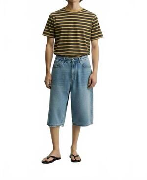 NEW HAWKS BAY men's stripe print t-shirt in olive